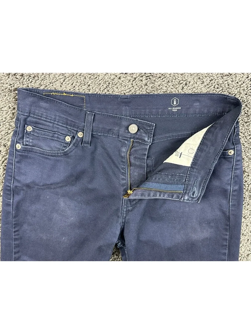 Levis 511 Mens Slim Fit All Seasons Tech Stretch Pants Navy Blue Chino Sz 30x32